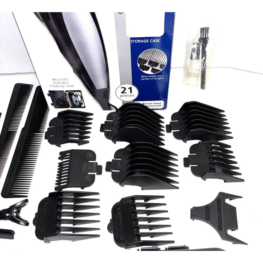Wahl Home Pro Complete Haircutting Clippers Kit 21 Pieces & Hard Case Self-Sharp
